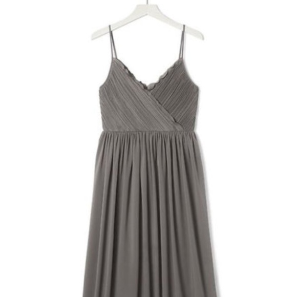 Banana Republic Spaghetti Pleated Cross V Neck Flare Summer Sleeveless Dress 2P - Picture 5 of 8